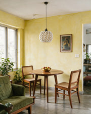 Diamond Weave Pendant Light – styled on a console