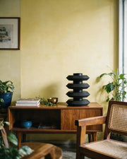 Disc Tier Vase – styled on a console