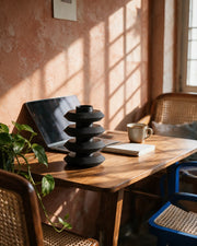 Disc Tier Vase – on a work desk in morning sun