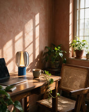 Dome Rib Mini Lamp – on a work desk in morning sun