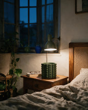 Dot Stud Planter – at night on a bedside table