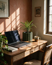 Dot Stud Planter – on a work desk in morning sun