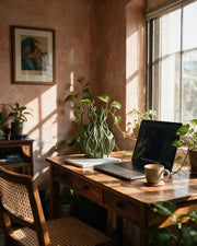 Drag Ribbon Vase – on a work desk in morning sun