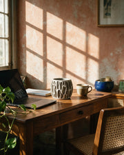Drip Lattice Planter – on a work desk in morning sun
