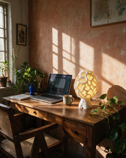 Esculenta Fungus Lamp – on a work desk in morning sun
