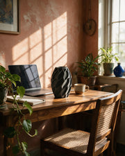 Exo Drop Vase – on a work desk in morning sun