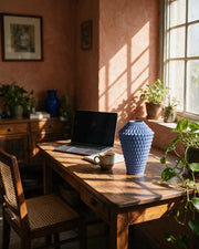 Facet Column Vase – on a work desk in morning sun