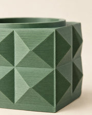 Faceted Cube Planter – close-up of the printed texture