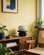 Faceted Plinth Plant Stand – styled on a console