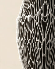 Filigree Web Vase – close-up of the printed texture
