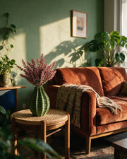 Fin Blade Vase – on a side table at golden hour