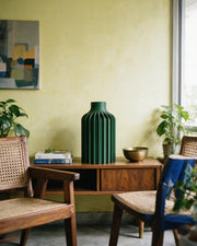 Fin Column Vase – styled on a console