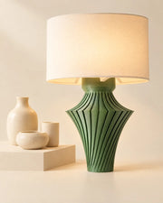 Fin Hourglass Table Lamp – styled in use
