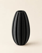 Fin Oval Vase – three-quarter studio view