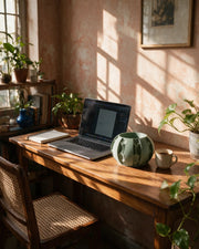 Fin Petal Planter – on a work desk in morning sun