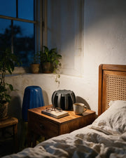 Fin Plant Stand – at night on a bedside table
