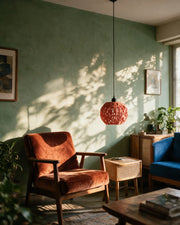 Fine Cell Pendant Light – on a side table at golden hour