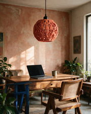 Fine Cell Pendant Light – on a work desk in morning sun