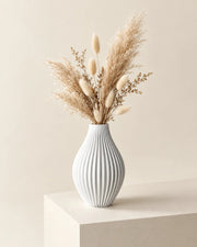 Fine Rib Teardrop Vase – styled in use