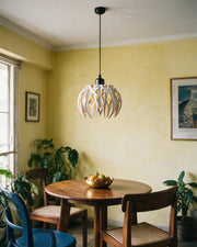 Flame Blade Pendant Light – styled on a console