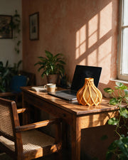 Flame Bud Vase – on a work desk in morning sun