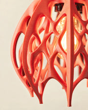 Flame Cage Pendant Light – close-up of the printed texture