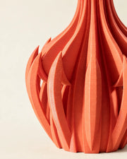 Flame Fin Vase – close-up of the printed texture