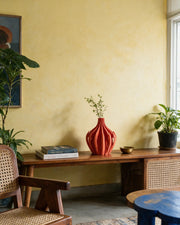 Flame Fin Vase – styled on a console