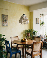 Flame Petal Pendant Light – styled on a console