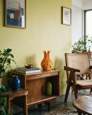 Flame Petal Vase – styled on a console