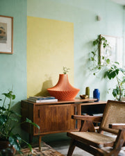 Flared Pleat Vase – styled on a console