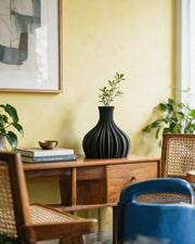 Fluted Bulb Vase – styled on a console