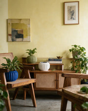 Fluted Lobe Planter – styled on a console
