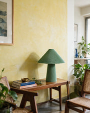 Fluted Mushroom Table Lamp – styled on a console