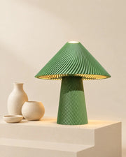 Fluted Mushroom Table Lamp – styled in use