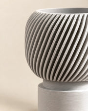 Fluted Pedestal Planter – close-up of the printed texture