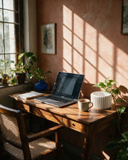 Fluted Taper Planter – on a work desk in morning sun