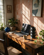 Gear Disc Vase – on a work desk in morning sun