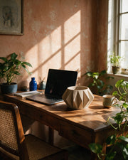 Gem Hex Planter – on a work desk in morning sun