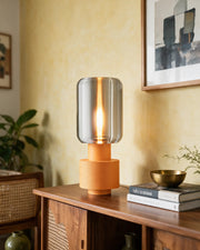 Glass Tube Table Lamp – styled on a console