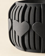 Heart Slat Planter – close-up of the printed texture
