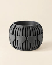 Heart Slat Planter – three-quarter studio view