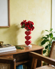 Heart Stack Vase – styled on a console