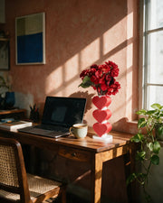 Heart Stack Vase – on a work desk in morning sun