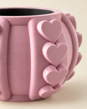 Heart Stud Planter – close-up of the printed texture