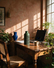 Herringbone Vase – on a work desk in morning sun
