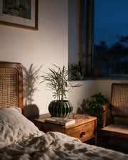 Hex Fin Planter – at night on a bedside table