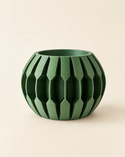 Hex Fin Planter – three-quarter studio view