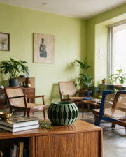 Hex Fin Planter – styled on a console