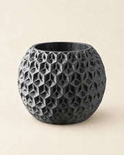 Hex Globe Planter – three-quarter studio view